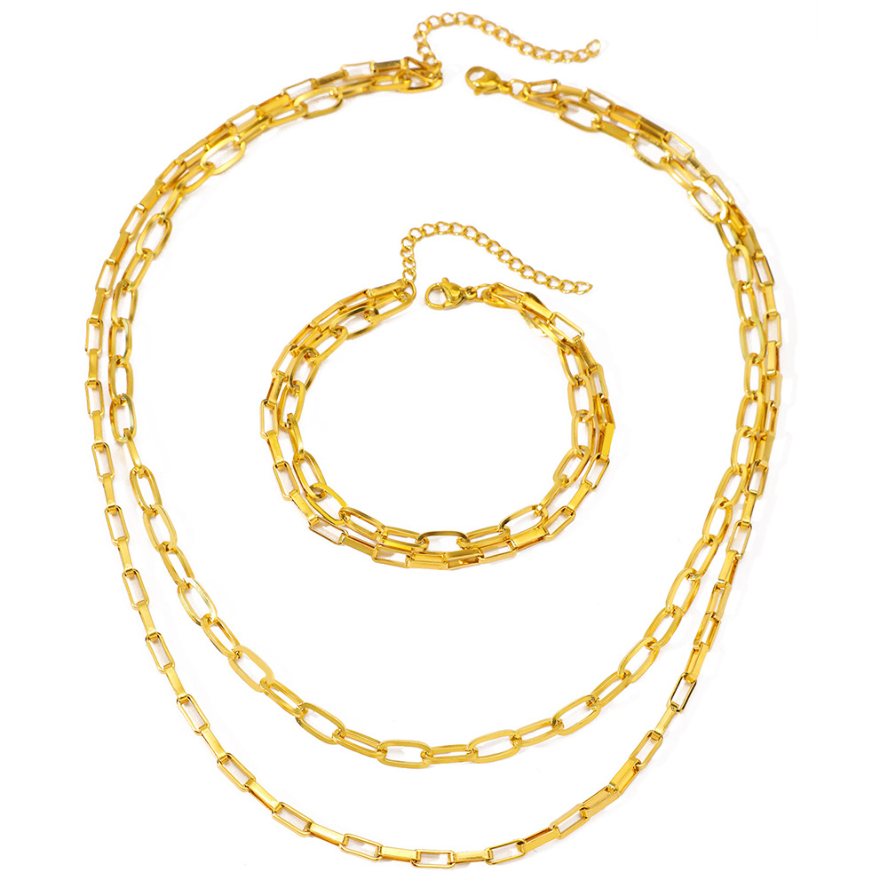 Casual, Simple Style Style Wholesale Jewelry Casual Simple Style Solid Color 304 Stainless Steel Stainless Steel Jewelry Sets