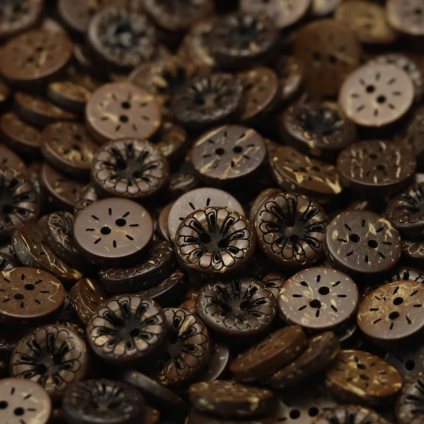 JULI Orange Botón de coco retro Camisa casual Suéter Cárdigan Botón decorativo Libro de cuentas de bricolaje Accesorios de joyería