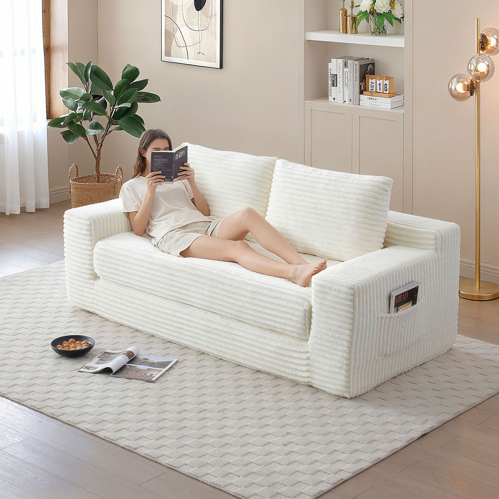 Taburete de pie de lujo ligero italiano taburete de sofá largo casero taburete de sofá de madera maciza pie de asiento taburete de sofá bloque de tofu