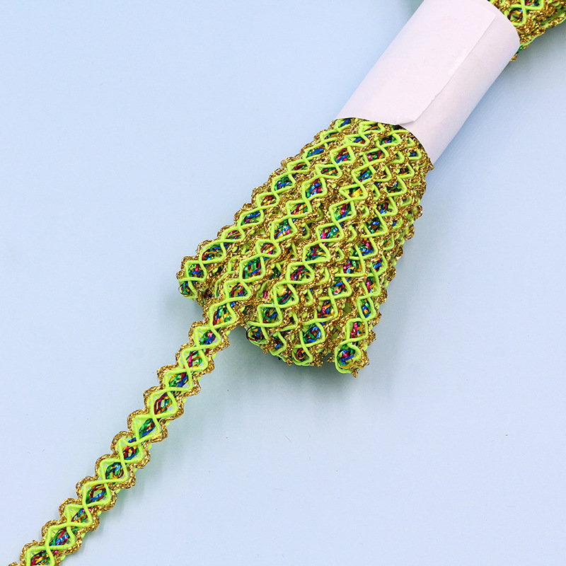 9 metros un rollo 1cm de ancho seda dorada ola encaje ropa equipaje artesanía decoración zapatos sombreros accesorios de bricolaje hechos a mano