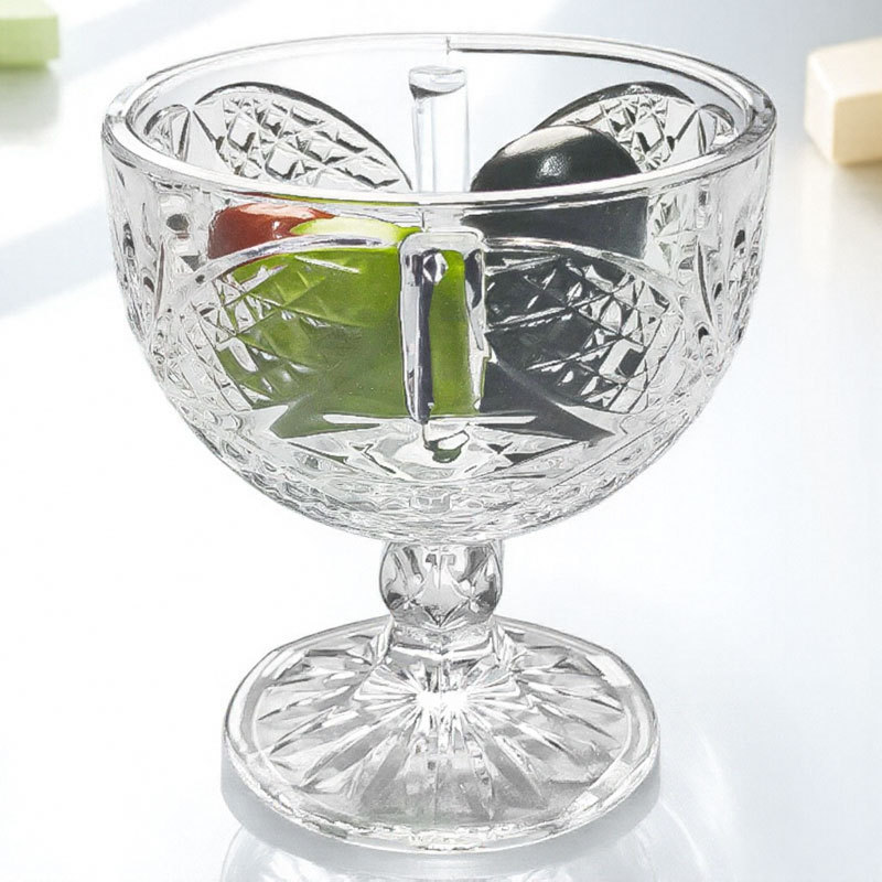 Tazón de cristal con tapa, vaso alto de cristal, tarro para dulces, plato para frutas, azucarero, plato pequeño para frutas, estilo europeo de lujo de alta gama.