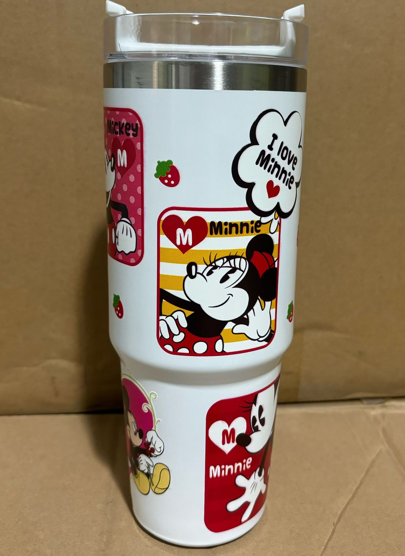 Nuevo patrón de dibujos animados taza de helado 30oz taza de coche taza de café con aislamiento al vacío de acero inoxidable 304