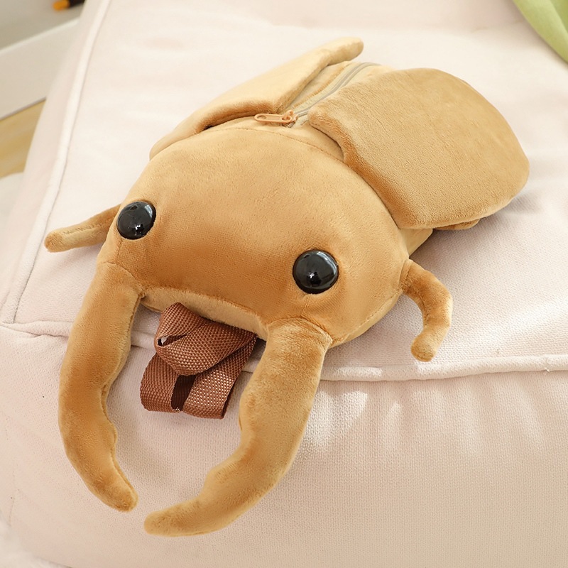 Mochila de insectos de simulación de niños bolsas de muñecas de peluche unicornio muñecas escarabajos lindos dibujos animados mochila pequeña transfronteriza