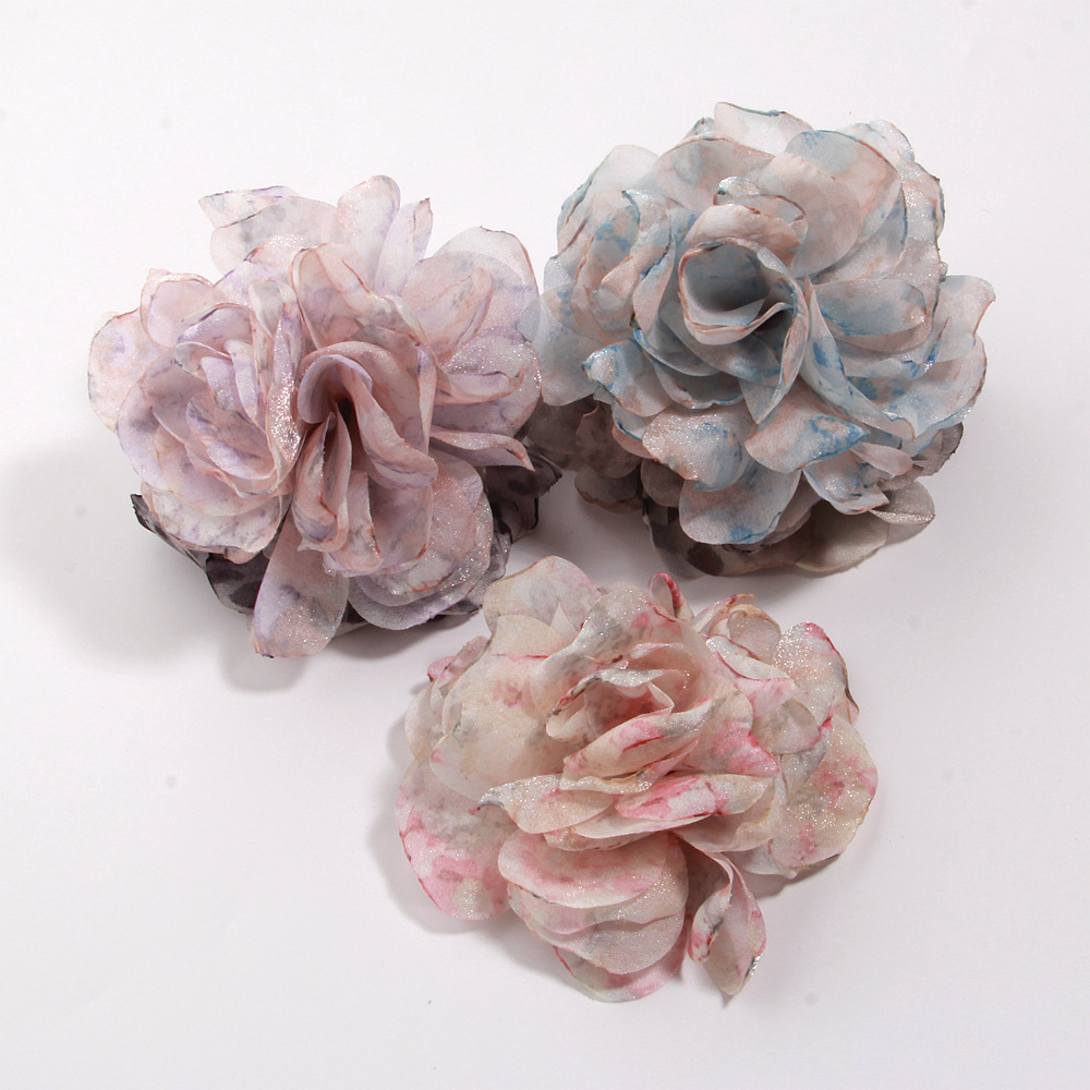 New style floral fairy-like colorful gauze rose DIY hair clip, hair rope, headpiece, corsage, necklace, floral accessories