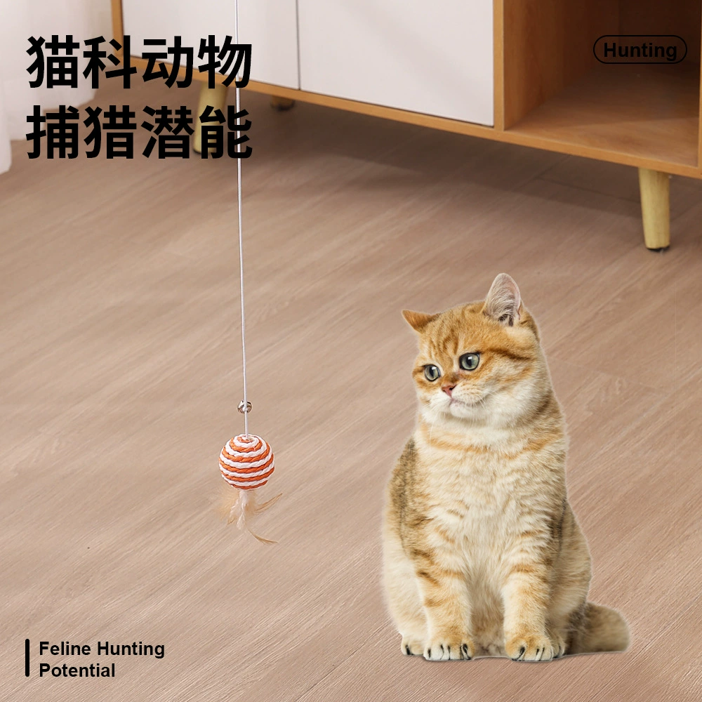 Деревянная палочка бумажная веревка дразнит кошачью палку Мышь деревянная палочка дразнить кошачью перья колокольчик держит интерактивную игрушку для домашних животных