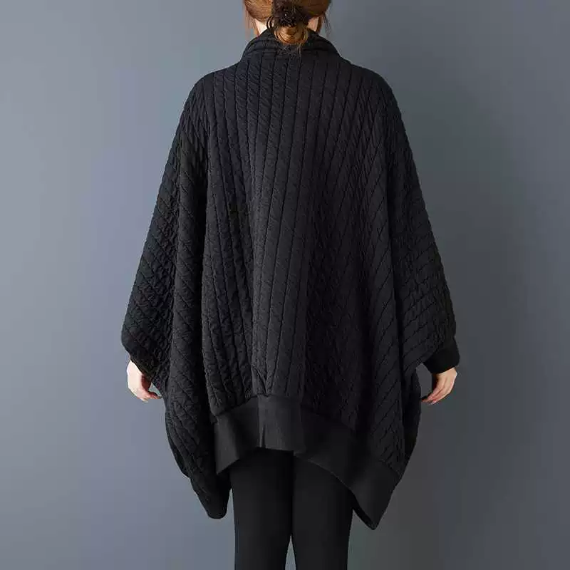 Autumn quilted cotton capacious jacket for leisure, style, plus size, oversize