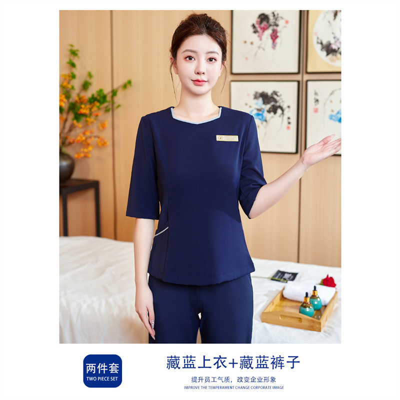 高級美容師作業服、女性用パンツスーツ、ヘッドセラピストフットバススパヘルスセンター、マッサージ作業服|undefined