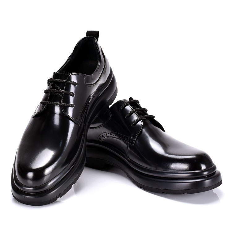 ShoeVault Brogue Carved Herren-Derby-Schuhe aus Rindsleder, formelle Schuhe mit dicker Sohle, höhenverstellbar, Leder, Hochzeitsschuhe_voghion.com