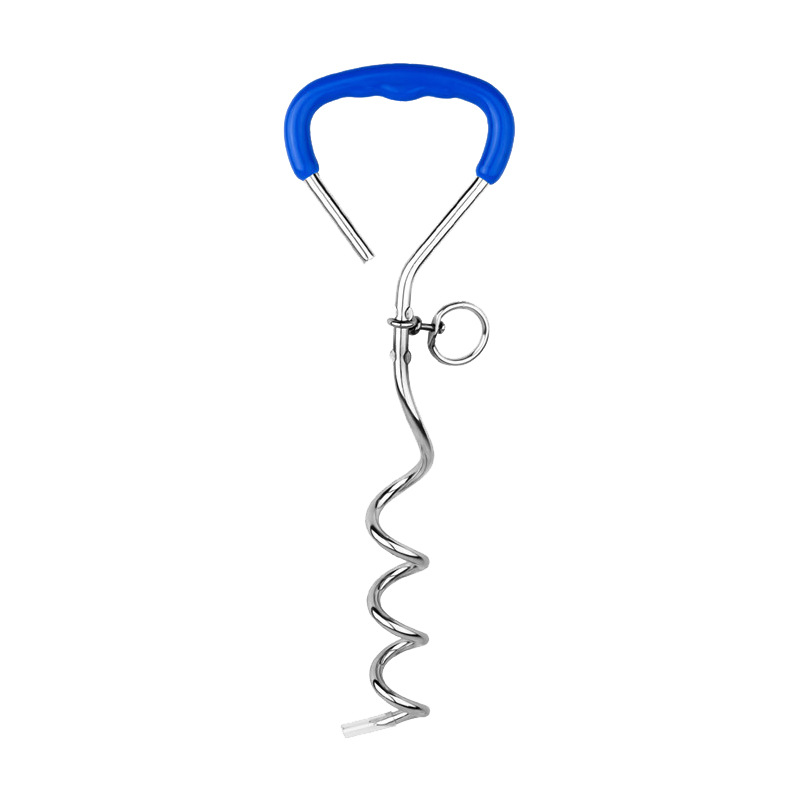 Fábrica en stock perro al aire libre perro pila fija pila cromo perno perro espiral tierra clavo tierra ancla perro perno Amazon Venta caliente