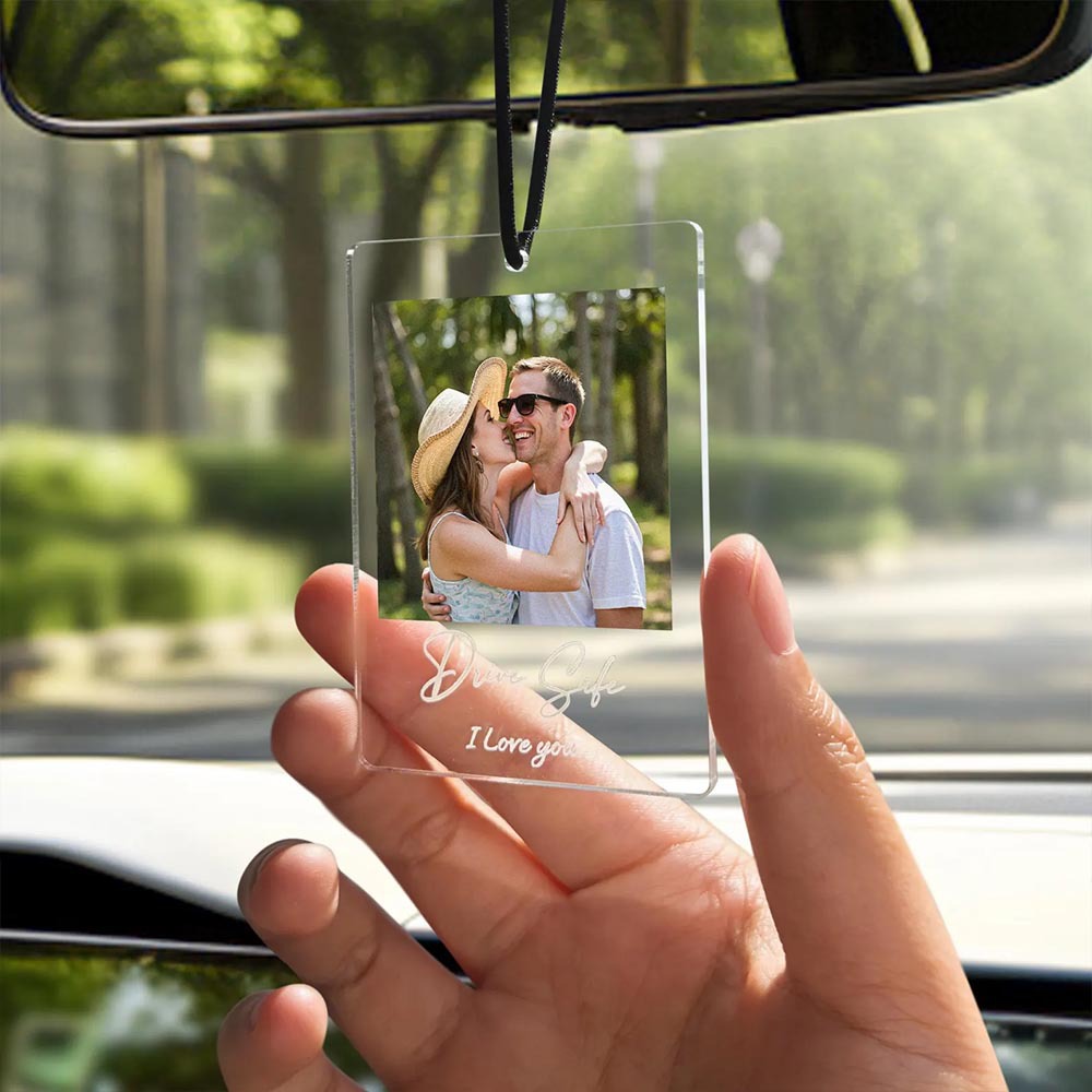 Cross-Border Car Pendant Personalized Photo Car Pendant Rearview Mirror Photo Frame Pendant New Car Gift