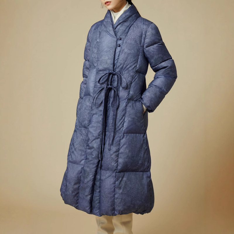 Chinese Style Hand-Embroidered Printed down Jacket for Women 2025 Winter New Model New Chinese Retro Style with Button Closure White Duck down Coat Chinese Style Hand-Embroidered Printed down Jacket for Women 2025 Winter New Model New Chinese Retro Style with Button Closure White Duck down Coat