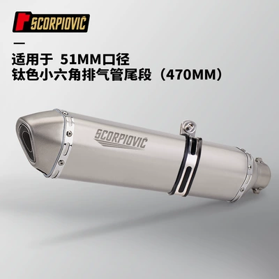 Motorcycle exhaust pipe pipe tail section motorcycle modification - titanium-color-small-hexagon-470mm