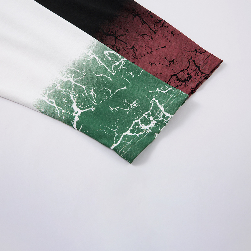 Jiayiku メンズ 2025 秋アメリカンストリートヒップホップトレンディなブランド Tシャツオートバイスタイルダークプリント Tシャツ長袖|undefined