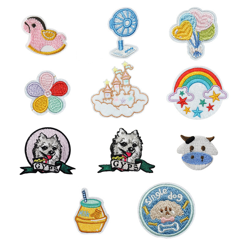 远大电脑绣花卡通萌宠动物布贴刺绣贴服装辅料diy补丁刺绣布贴