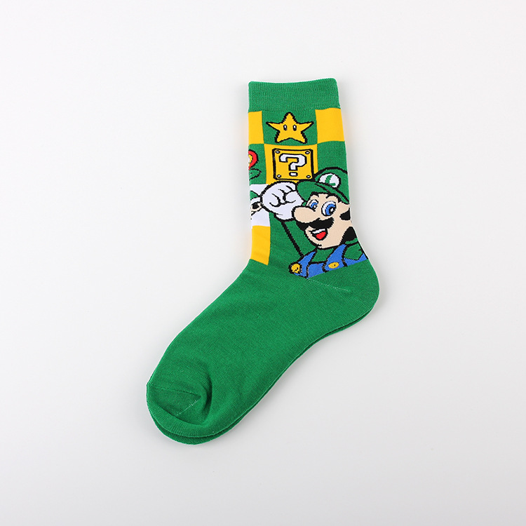 Juego de dibujos animados Marima casual deportes jacquard pareja de algodón de mujer calcetines de media pantorrilla calcetines de marea medias de hombre