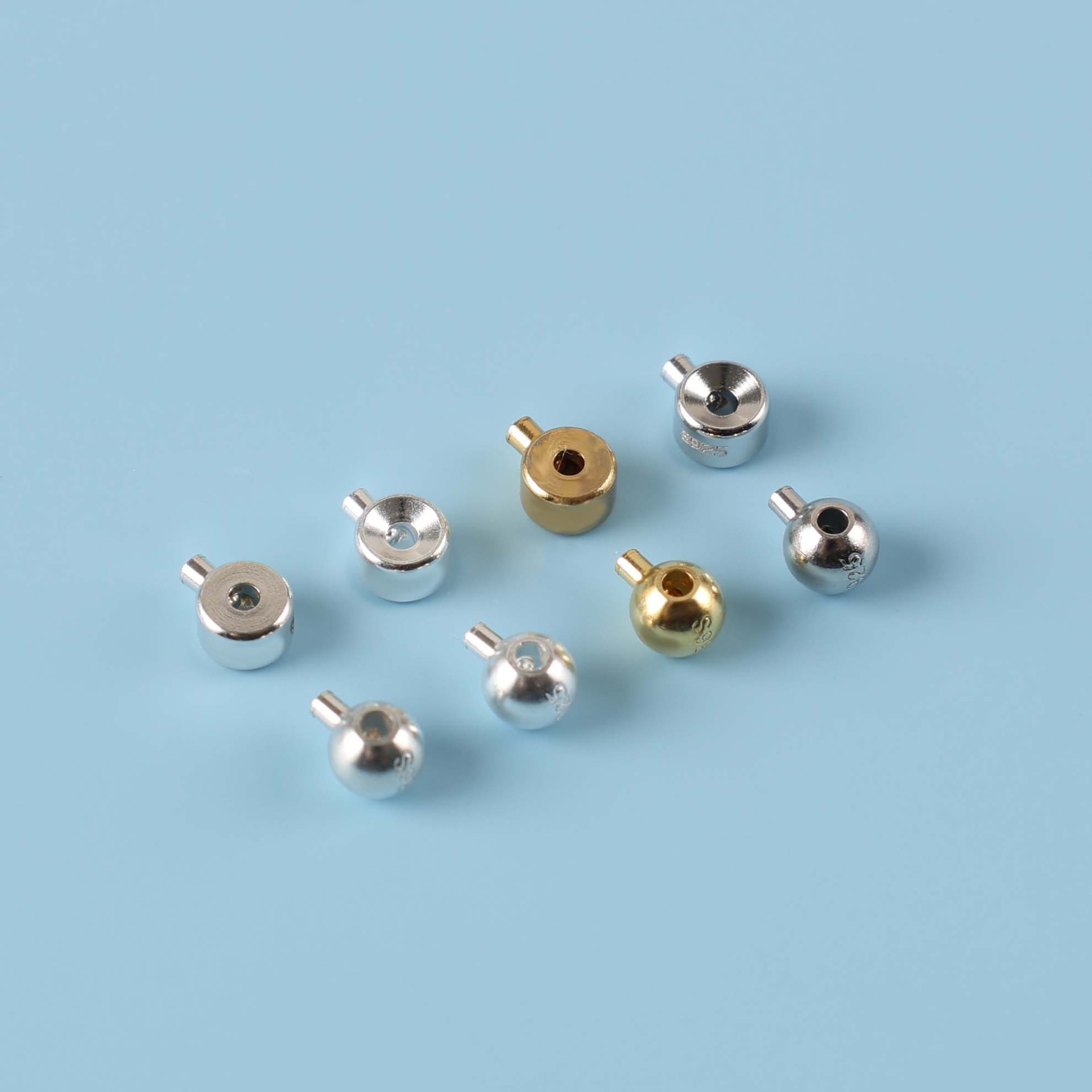 S925 スターリングシルバーポジショニングビーズ仕上げバックル DIY 手作りネックレステールラインヘッド固定材料シルバージュエリーアクセサリー