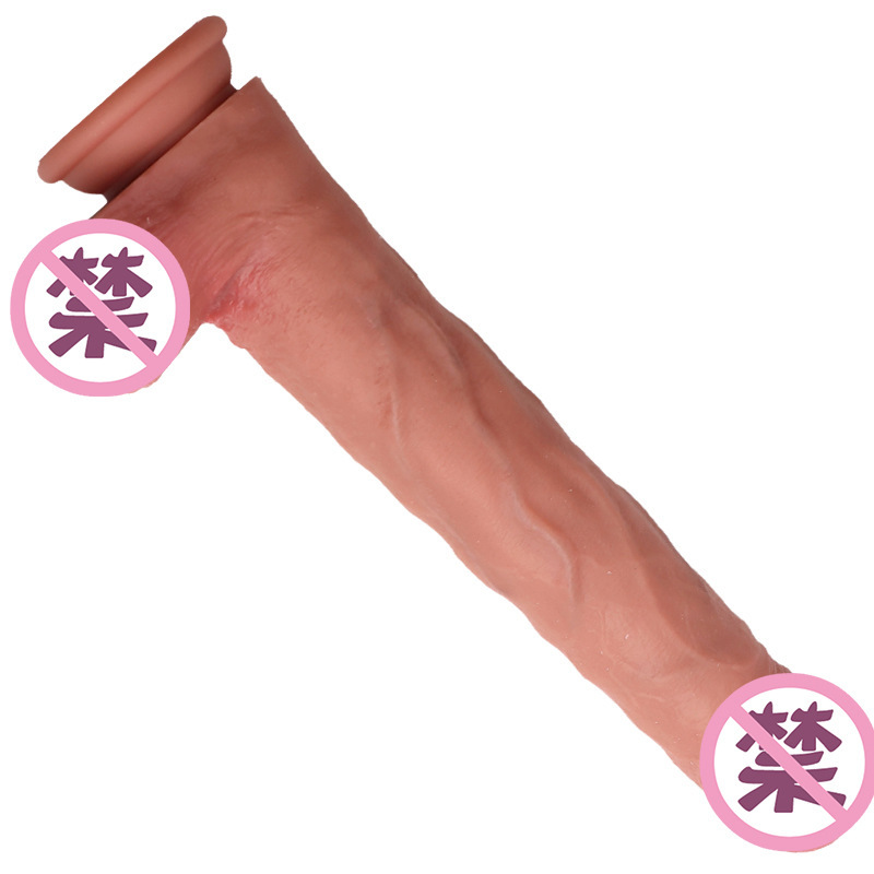 Extra Long Liquid Silicone Dildo 25cm, Dual-Color Finish, Clitoral Stimulation — detail image 12