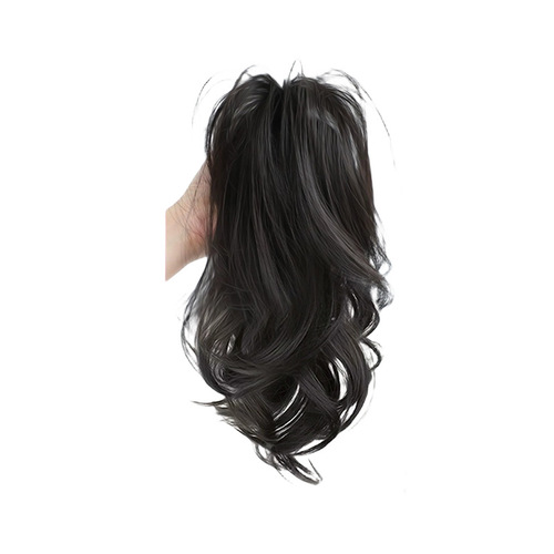 Wig female long curly ponytail artificial hair hot girl light and no fall feeling half-tied princess head waterfall curly ponytail