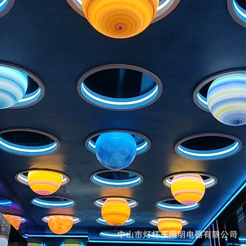 Tierra creativa Red de Internet Planet Candelabro Jardín de infantes Centro comercial Candelabro de bola Zona de juegos Habitación infantil Escuela Luz de luna