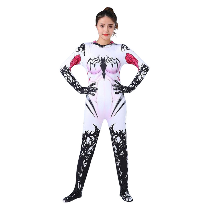グウェンスパイダータイツマンコス衣装パラレルユニバース服コスプレジャンプスーツ子供大人の衣装|undefined