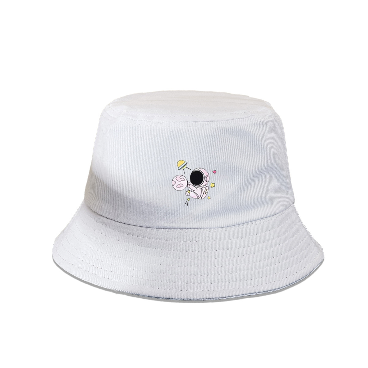 Summer Cute Cartoon Astronaut Pattern Wide Brim Bucket Hat display picture 4