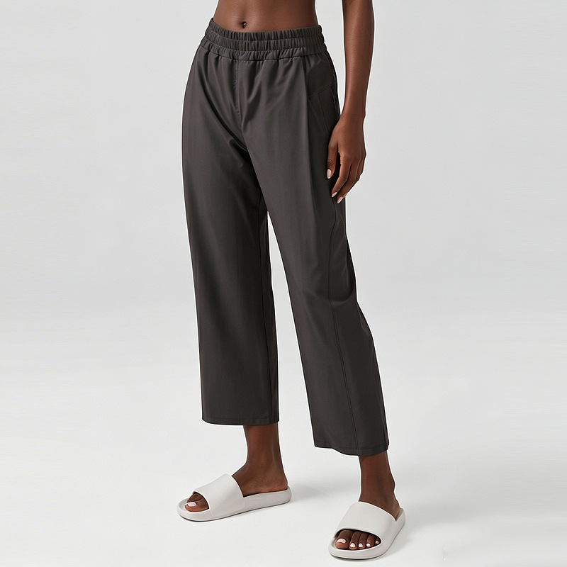 Pantalones deportivos sueltos para mujeres colgantes sensación de colgantes rectos pantalones de pantalones de gimnasio casuales peluchu piernas anchas pantalones de 24 " image 10