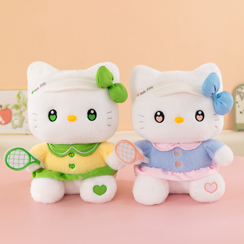 可爱网球猫毛绒玩具可爱公仔卡通凯蒂猫玩偶抓机娃娃