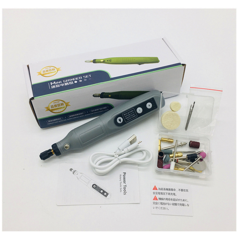 Control de velocidad de carga USB amoladora eléctrica pluma de mano rectificadora eléctrica jade tallado corte pulido mini taladro eléctrico