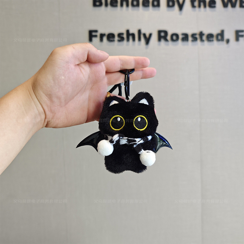 A Cute Little Black Cat Keychain That Makes a Squeaking Sound, a High-Quality Gift for Students' Backpacks, a Gift for Children