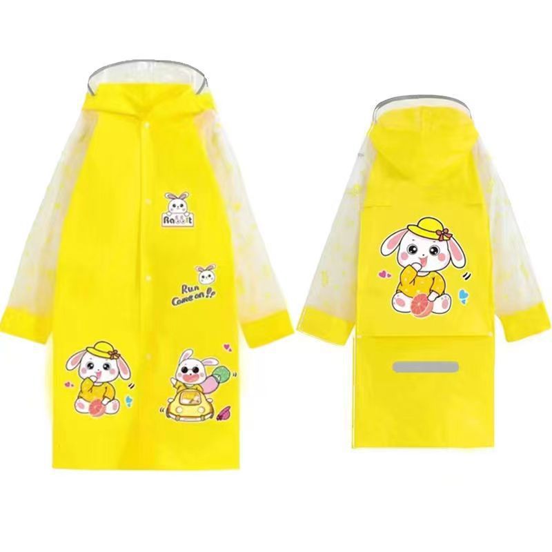 儿童雨衣带书包位男童女童小孩雨披幼儿园宝宝小学生中大童雨衣|undefined
