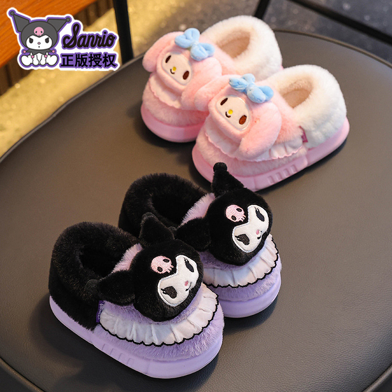 Sanliou zapatillas de algodón de invierno para niños, niños y niñas, calentamiento y terciero para padres e hijos, zapatos de algodón antideslizantes para bebés, bolsas de tacones de algodón