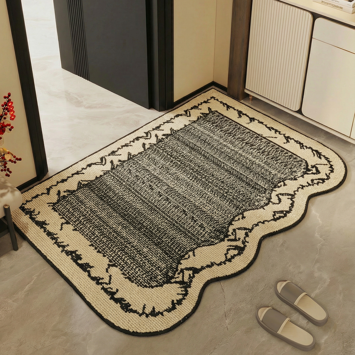 Alfombra de piso de entrada de alta calidad, alfombra de piso de entrada de lujo ligera, alfombra de polipropileno sin lavado, alfombra transfronteriza.