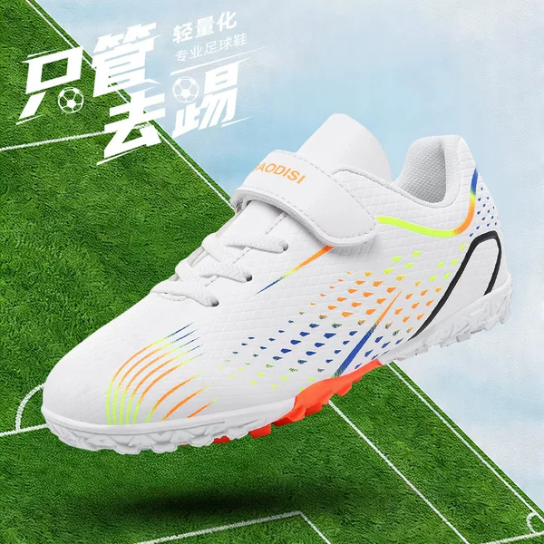 Cross-border children's long-studded soccer shoes for back-to-school youth, studded soccer shoes with Velcro for campus training