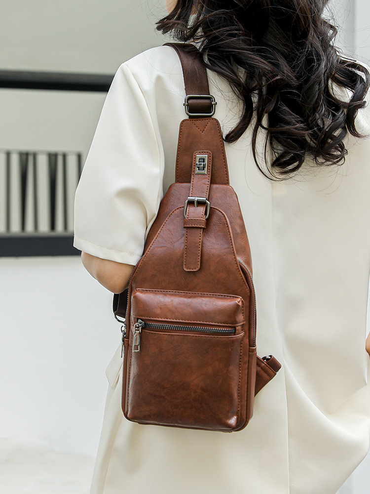 PU bag chest bag crossbody women's bag women's shoulder bag men's waist bag_voghion.com