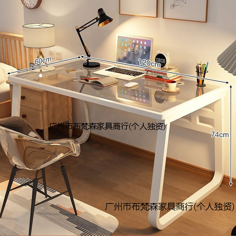 Computer Desk Tempered Glass Student Desk Modern Simple Desktop Desk Home Economical Student Writing Desk