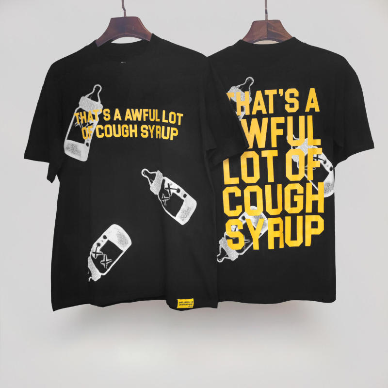 国境を越えた高品質THAT'S A AWFUL LOT OF COUGH SYRUP咳止めシロップ純綿Tシャツ|undefined