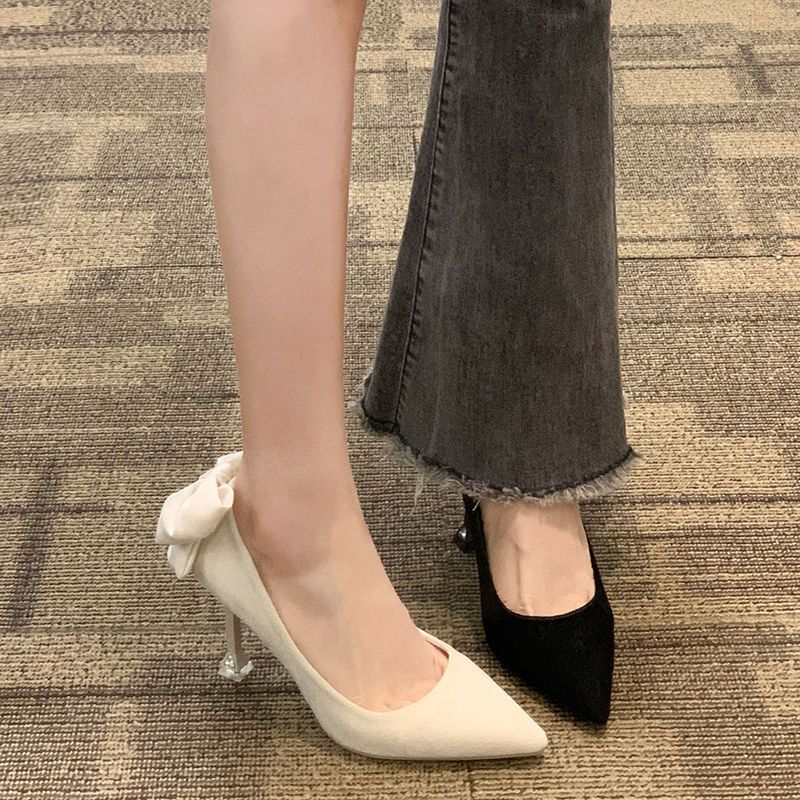 Fashionable and Stylish High-Heeled Shoes with a Striking Design, Popular in 2025, Featuring a Slender Heel, Pointed Toe, and Bow Tie, Perfect for Parties Fashionable and Stylish High-Heeled Shoes with a Striking Design, Popular in 2025, Featuring a Slender Heel, Pointed Toe, and Bow Tie, Perfect for Parties