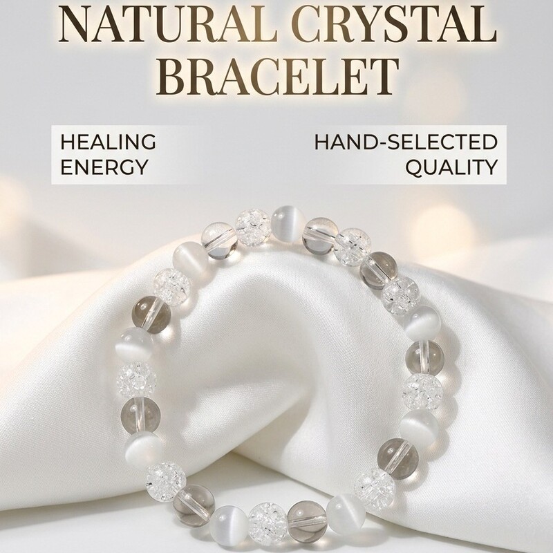 Opal Bracelet Explosions White Crystal tem Crystal Bracelet Healing Beads Siten Anxiety TK Decompression Cross Border