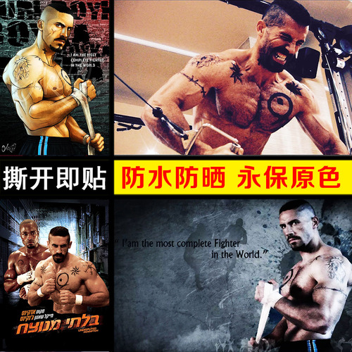 SI6K Boyka Poster Muscle Man Fitness Photo Sticker Decal for Dorm Room Wall Decoration