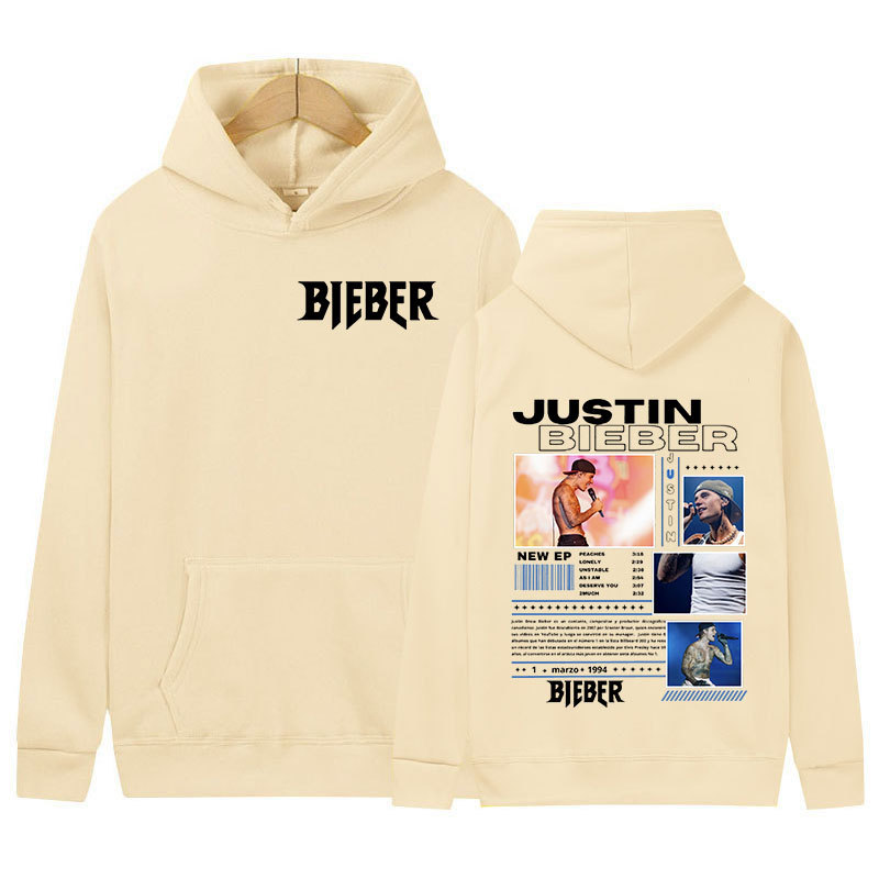 El rapero Justin Bieber Tour 2025 Suéter para hombres y mujeres Retro de alta calidad Moda super deportivo