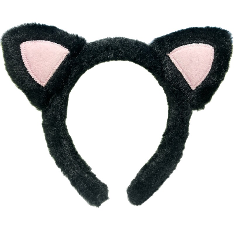 クロスボーダー新しい黒と白の猫耳ヘッドバンドぬいぐるみかわいいパフォーマンススーツ漫画動物帽子猫耳ドレスアップ|undefined