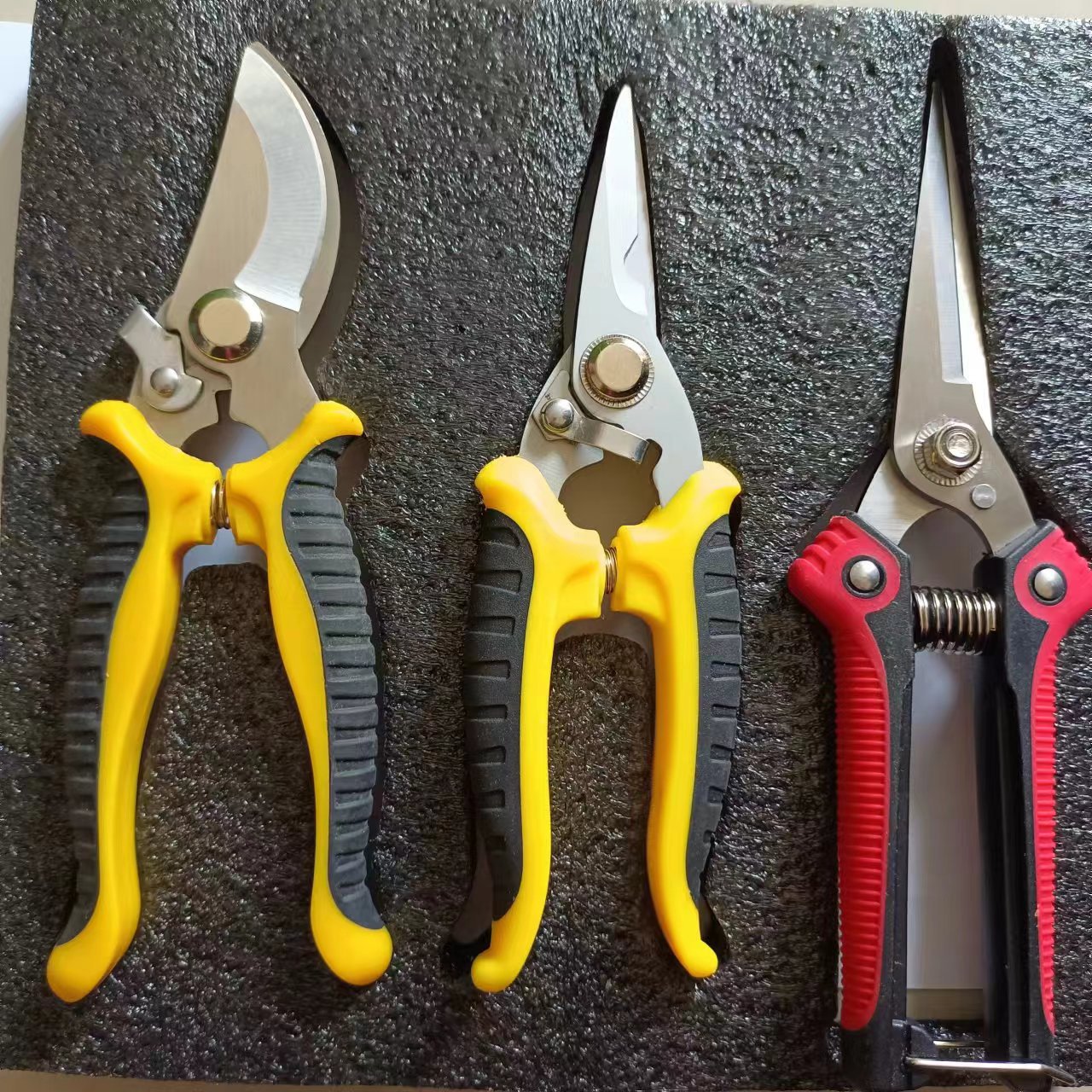 热销不锈钢花园三件套园林工具套装修枝剪花枝剪火红果剪