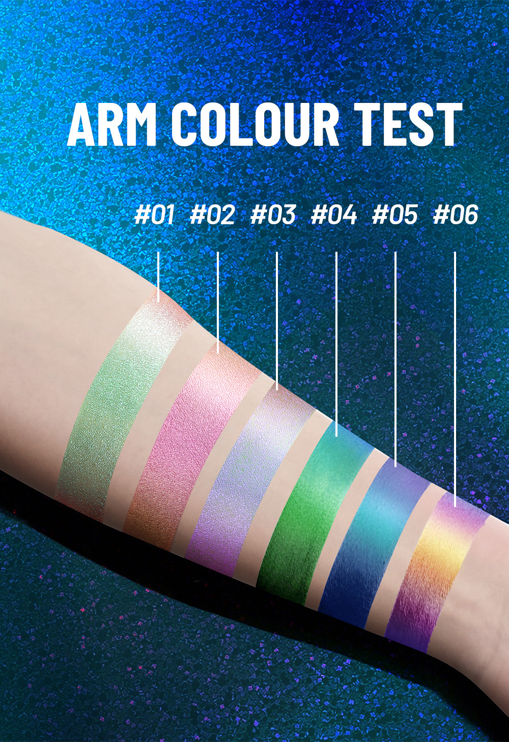 SAM SUGAR Chameleon Pearlescent Liquid Eyeshadow, Farbwechselnd, Aufhellend, Feiner Glitzer, Festtags-Look_voghion.com