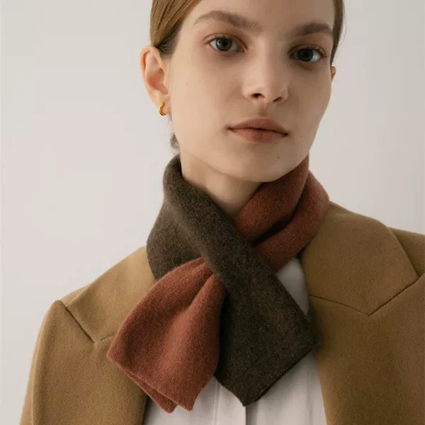 Elegant little things! With wool color matching cross small scarf cashmere knitted warm versatile student small scarf