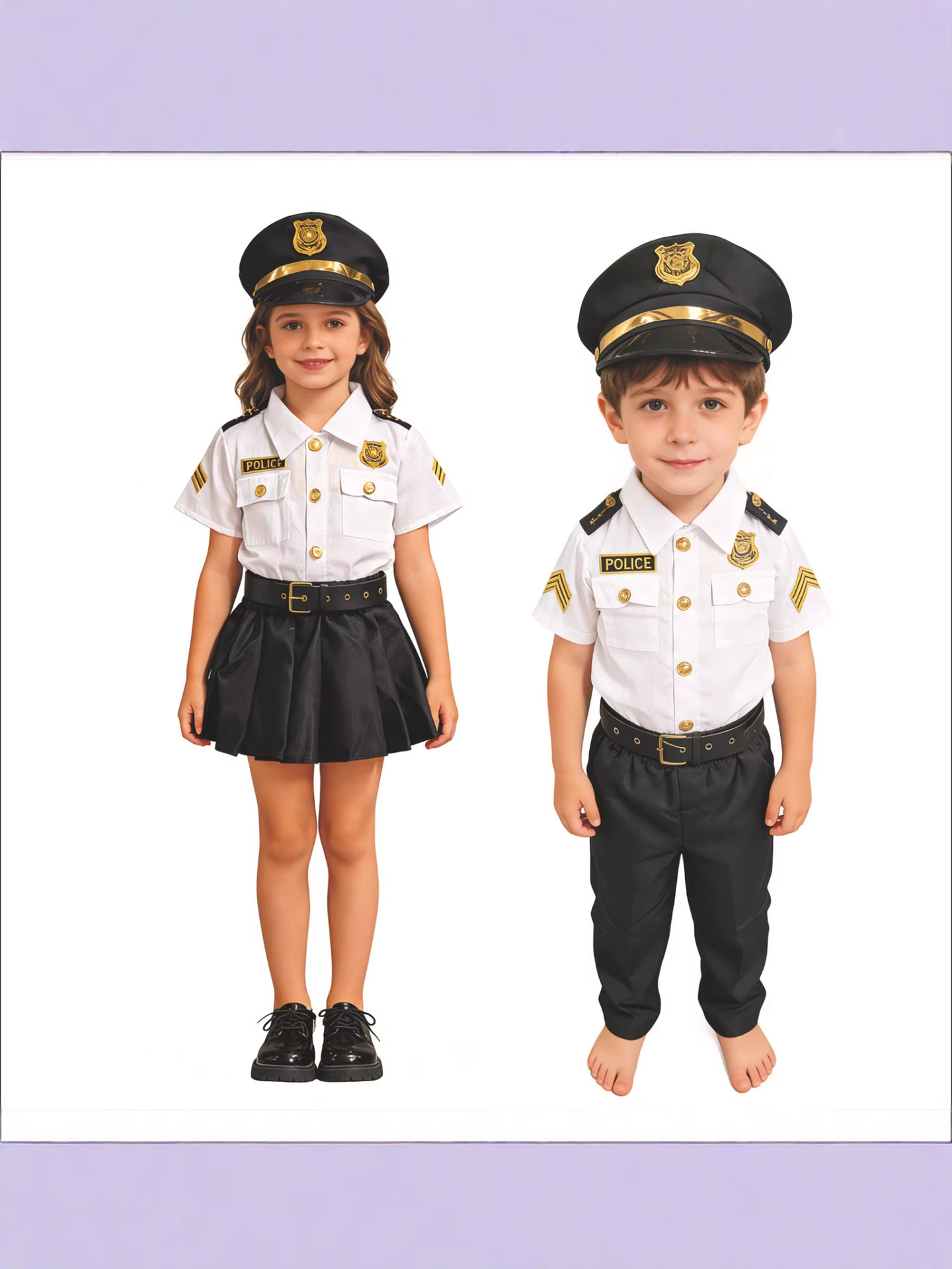 万圣节儿童警察服装飞行员新款女童表演服装跨境角色扮演职业服装