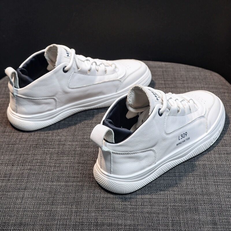 Genuine Leather White Sneakers for Women, Flat-Soled Shoes, 2025 Spring and Autumn New Style, Soft-Soled Versatile White High-Top Casual Shoes Genuine Leather White Sneakers for Women, Flat-Soled Shoes, 2025 Spring and Autumn New Style, Soft-Soled Versatile White High-Top Casual Shoes