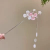 69# бело-розовые двойные цветы с жемчугом — золотой