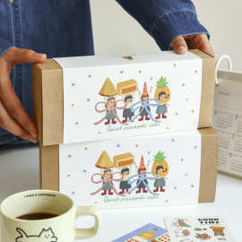 烘焙雪花酥牛轧糖打包盒绿豆糕8粒凤梨酥饼干进口牛皮纸包装盒子