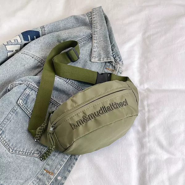 Factory Wholesale Waist Bag for Men, Trendy Korean Style Casual Crossbody Bag, Unisex Sports Phone Bag, Large Capacity Travel Chest Bag