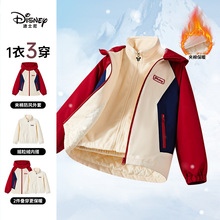 冬季儿童2025冲锋衣套装保暖女童韩版时尚宽松拼接中大童两件套